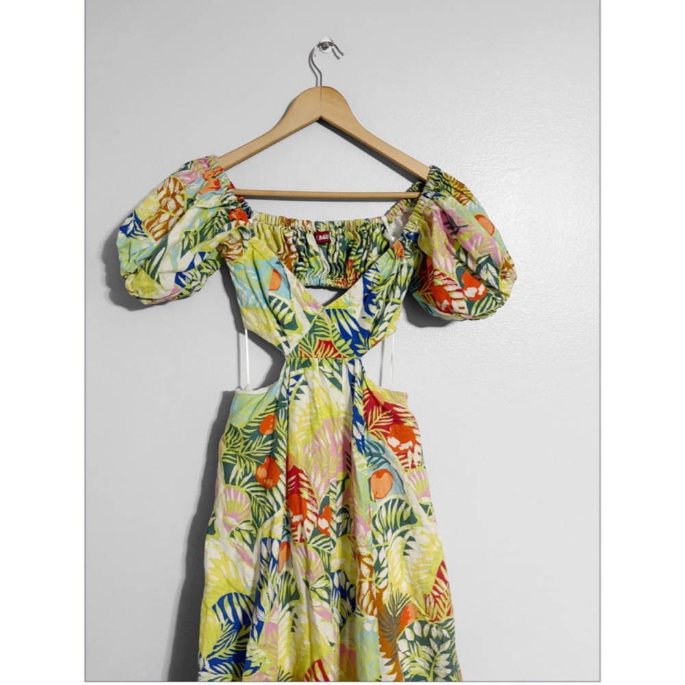 STAUD Coliseum size 10 Off Shoulder Linen Island Vacation Maxi Dress - Picture 5 of 7